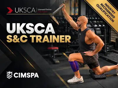 UKSCA Strength and Conditioning Trainer course cover with UKSCA and CIMSPA branding